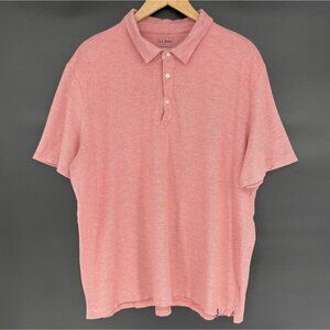 L.L. Bean Men's Traditional Fit Polo Shirt XXL Reg Light Red/Pink Outdoor Golf
